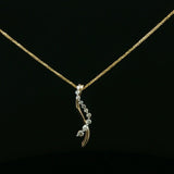 Diamond Wave Pendant Necklace in Yellow Gold