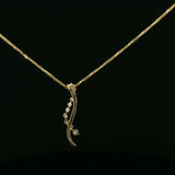 Diamond Wave Pendant Necklace in Yellow Gold