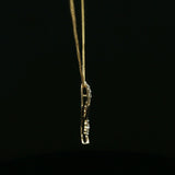 Diamond Wave Pendant Necklace in Yellow Gold