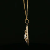 Two-Tone Gold Openwork Lattice Pendant Necklace