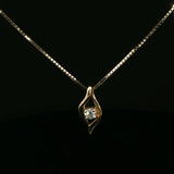 Diamond Open Twist Pendant on Yellow Gold Box Chain