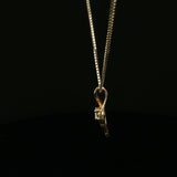 Diamond Open Twist Pendant on Yellow Gold Box Chain