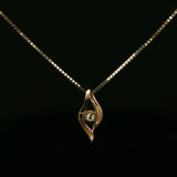 Diamond Open Twist Pendant on Yellow Gold Box Chain