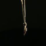 Diamond Open Twist Pendant on Yellow Gold Box Chain