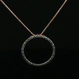 Diamond Circle Pendant Necklace in Yellow Gold