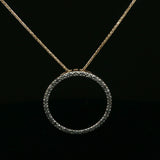 Diamond Circle Pendant Necklace in Yellow Gold