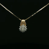 Yellow Gold Diamond Cluster Pendant Necklace