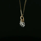 Yellow Gold Diamond Cluster Pendant Necklace