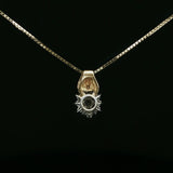 Yellow Gold Diamond Cluster Pendant Necklace