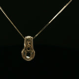 Oval Blue Topaz Halo Pendant Necklace in Yellow Gold
