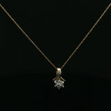 Yellow Gold Diamond Cluster Pendant Necklace