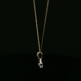 Yellow Gold Diamond Cluster Pendant Necklace