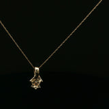 Yellow Gold Diamond Cluster Pendant Necklace