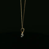 Yellow Gold Diamond Cluster Pendant Necklace