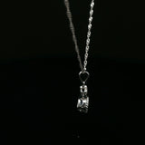 White Gold Blue Topaz Rope Bezel Pendant Necklace