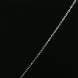 White Gold Blue Topaz Rope Bezel Pendant Necklace