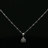 Diamond Halo Pendant Necklace in White Gold