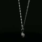 Diamond Halo Pendant Necklace in White Gold