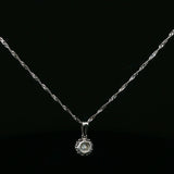 Diamond Halo Pendant Necklace in White Gold