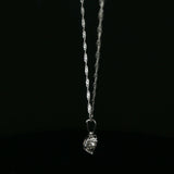 Diamond Halo Pendant Necklace in White Gold