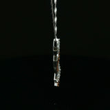 Diamond Interlocking Wave Pendant Necklace in White Gold