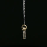 Square Diamond Cluster Pendant Necklace in White Gold