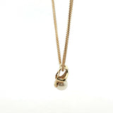 Yellow Gold Pearl and Diamond Accent X-Design Necklace
