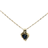 Trillion-Cut Royal Blue Sapphire Swirl Pendant Necklace in Yellow Gold