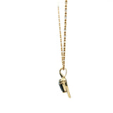 Trillion-Cut Royal Blue Sapphire Swirl Pendant Necklace in Yellow Gold