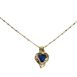 Trillion-Cut Royal Blue Sapphire Swirl Pendant Necklace in Yellow Gold