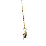 Trillion-Cut Royal Blue Sapphire Swirl Pendant Necklace in Yellow Gold