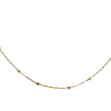 Faceted Bead Station Necklace in Yellow Gold