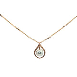 Pearl Teardrop Pendant Necklace in Rose Gold
