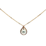 Pearl Teardrop Pendant Necklace in Rose Gold