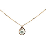 Pearl Teardrop Pendant Necklace in Rose Gold