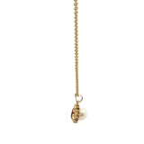 Yellow Gold Pearl Pendant Necklace with Scalloped Halo