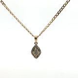 Yellow Gold Diamond Cluster Pendant Necklace