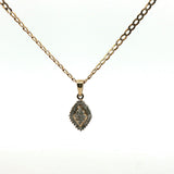 Yellow Gold Diamond Cluster Pendant Necklace