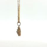 Yellow Gold Diamond Cluster Pendant Necklace
