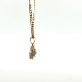 Yellow Gold Diamond Cluster Pendant Necklace