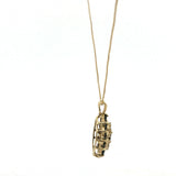 Sapphire and Diamond Cluster Pendant Necklace in Yellow Gold
