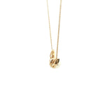 Yellow Gold Pearl and Diamond Accent Ribbon Necklace