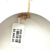 Yellow Gold Pearl and Diamond Accent Ribbon Necklace
