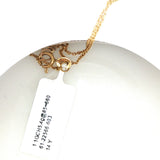 Yellow Gold Pearl and Diamond Accent Ribbon Necklace