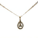 Yellow Gold Diamond Teardrop Pendant Necklace