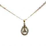 Yellow Gold Diamond Teardrop Pendant Necklace
