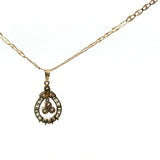 Yellow Gold Diamond Teardrop Pendant Necklace