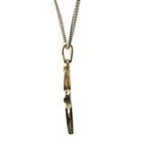 Two-Tone Gold Flared Cross Pendant Necklace