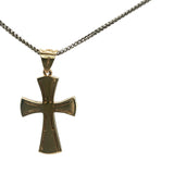 Two-Tone Gold Flared Cross Pendant Necklace