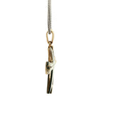 Two-Tone Gold Flared Cross Pendant Necklace
